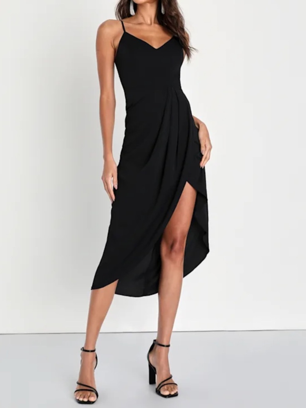 Lulus Reinette Black Midi Dress - Size M